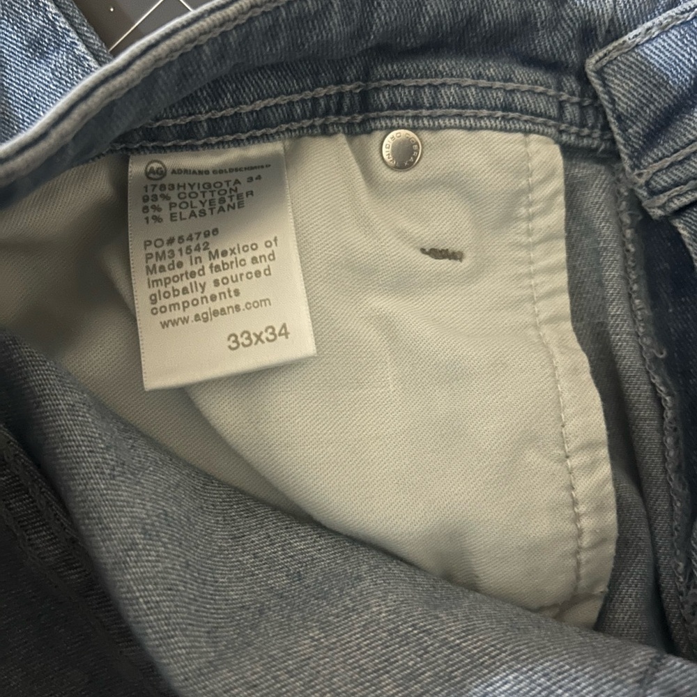 AG Adriano Goldschmied Light Blue Men's Straight Jeans - Picture 7 of 9